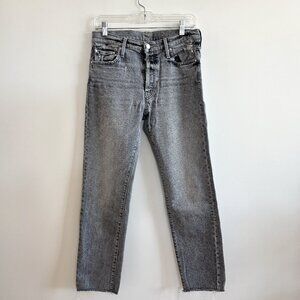MOTHER Jeans Ankle Fray The Scraper Cuff Grey Wash